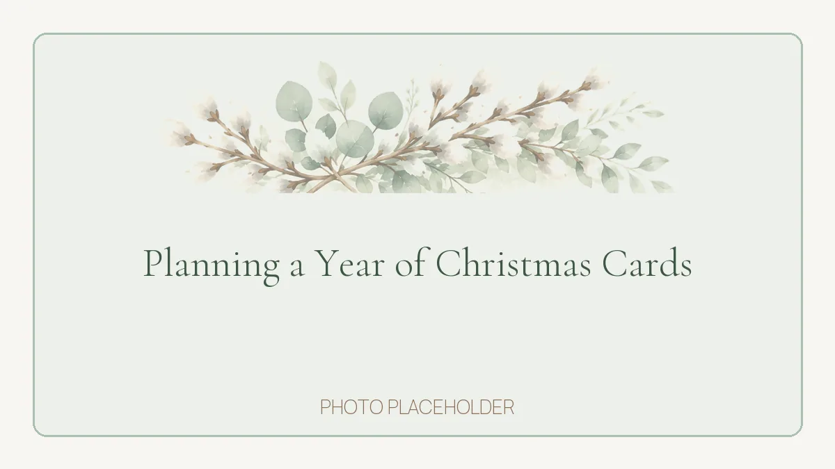 A notebook, a stack of finished Christmas cards and addressed envelopes