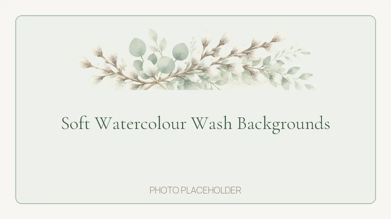 Three handmade cards with soft sage and blush watercolor wash backgrounds drying on a craft mat